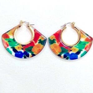 🔹️Camila Coelho 🔹️Beautuful  Acrylic Multicolor Hoop Earrings